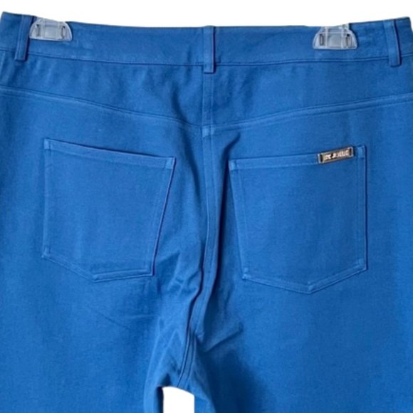 St. John Yellow Label Cerulean Blue High Rise Straight Leg Cotton Jeans - 8 - Picture 4 of 9